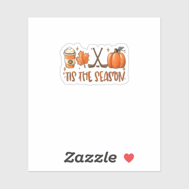 Sticker Tis The Season Pumpkin Latte Fall Leaves Thanksgiv (Feuille)