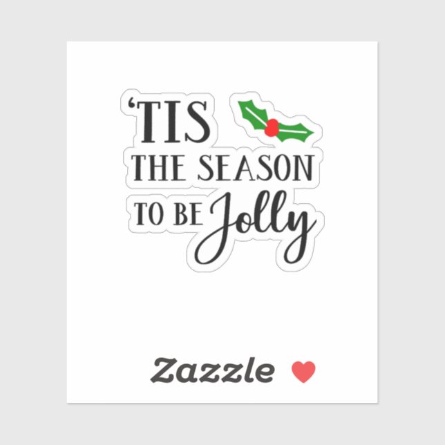 Sticker Tis The Season To Be Christmas Mistletoe (Feuille)