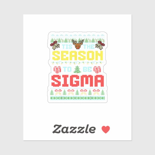 Sticker Tis The Season To Be Sigma Christmas Brainrot Iron (Feuille)