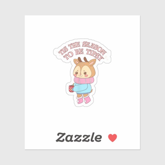 Sticker Tis The SeasonTo Tipsy - Drinking Christmas (Feuille)