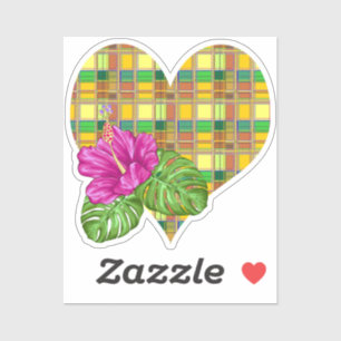 Sticker Tissu coloré des Caraïbes Madras Tartan