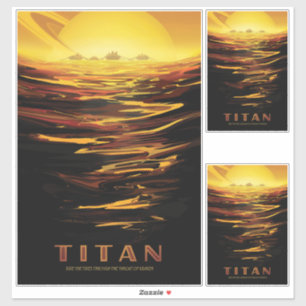 Sticker Titan plus grand satellite de la planète Saturne