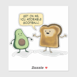 Sticker Toast Avocado mignon et amusant