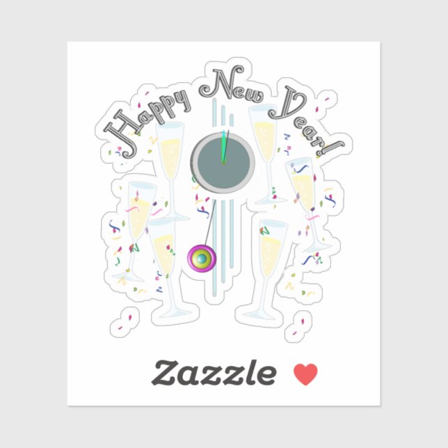 Sticker Toast de Champagne Nouvel An (Feuille)
