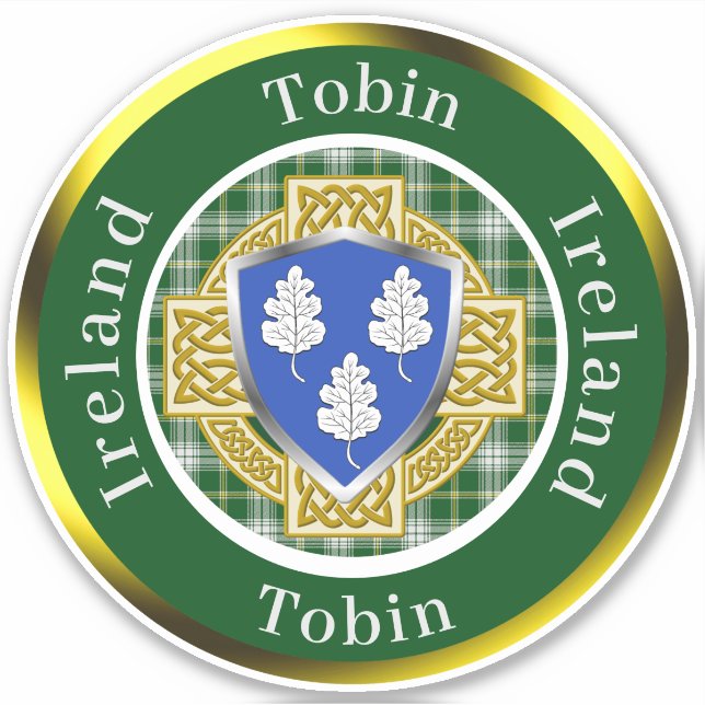 Sticker Tobin Irish Shield/Celtic Cross Personnalisé (Devant)