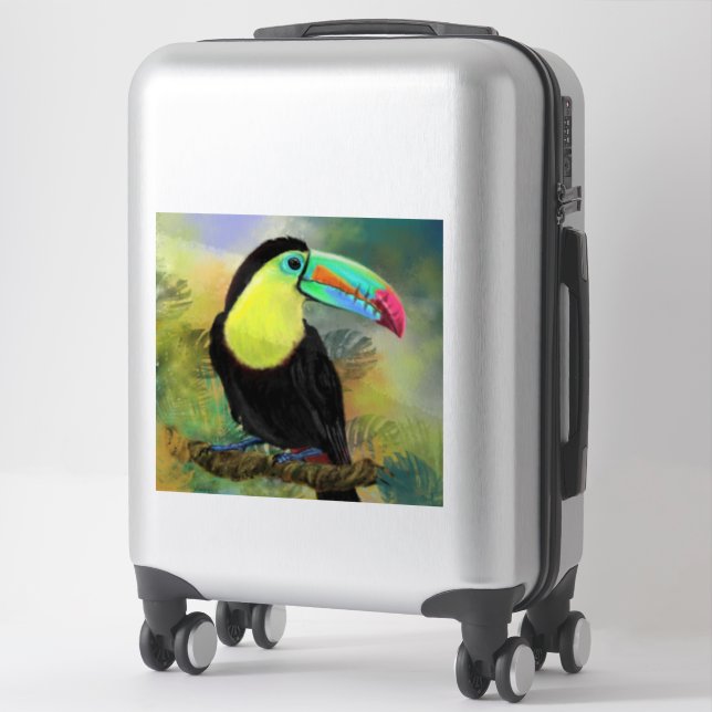 Sticker Toco Tropical Exotique - Oiseau Toucan (Sur valise)