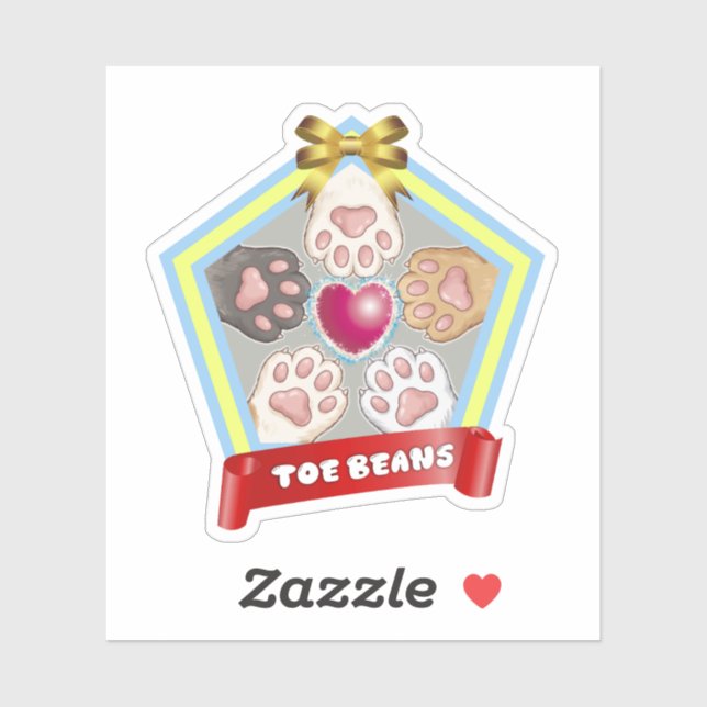 Sticker TOE BEANS -kitty paw pads- (Feuille)