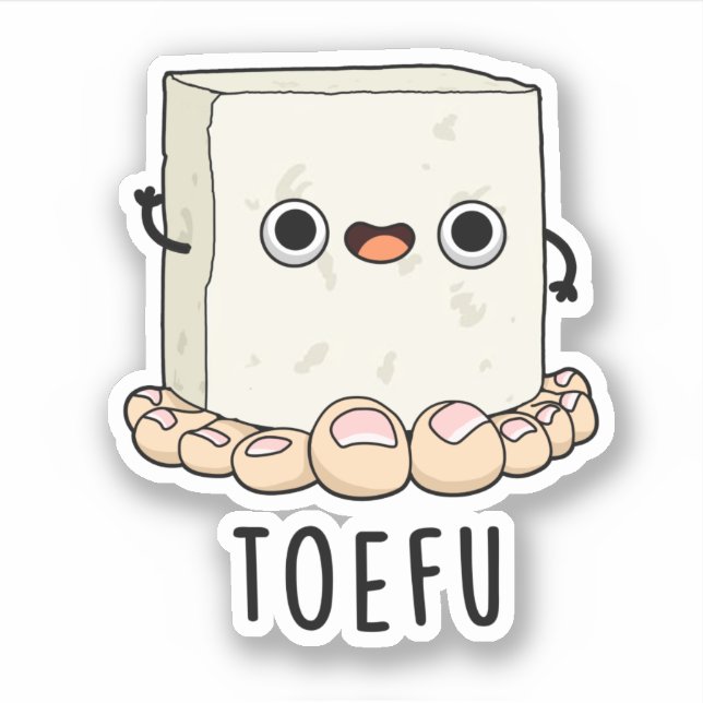 Sticker Toe-fu Funny Tofu Pun (Devant)
