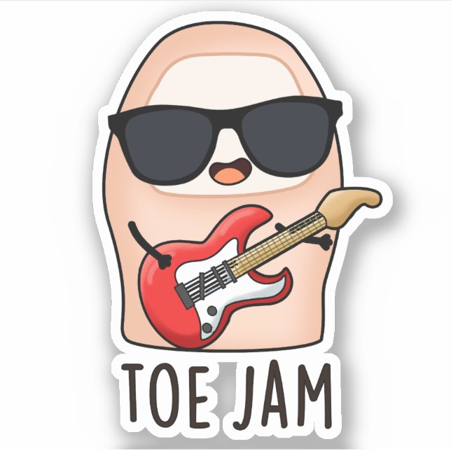 Sticker Toe Jam Funny Big Toe Music Pun (Devant)