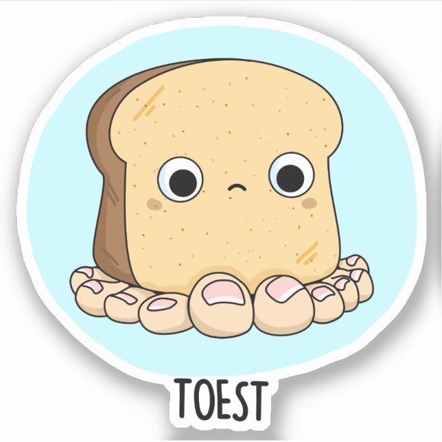 Sticker Toest Drôle Toest Toast Avec Jeu D'Orteils (Devant)