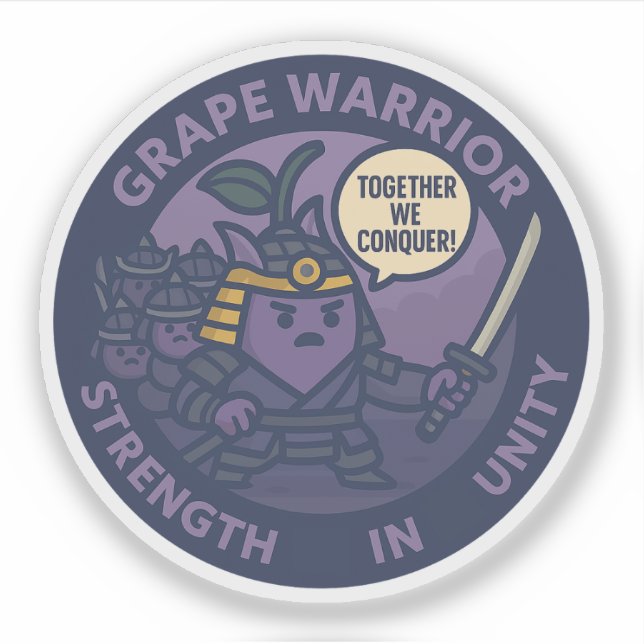 Sticker Together We Conquer Samurai Grape  (Devant)