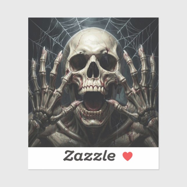 Sticker Toiles d'araignées, crâne et os Halloween effrayan (Feuille)