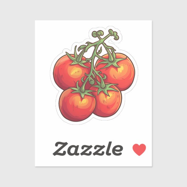 Sticker tomate caricaturale (Feuille)
