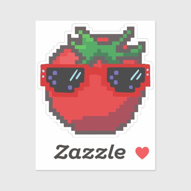 Sticker Tomate pixellée (Feuille)