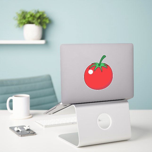 Sticker Tomato rouge (Ordinateur portable sur le bureau)