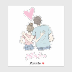 Sticker Tomber amoureux Couple avec personnalisable