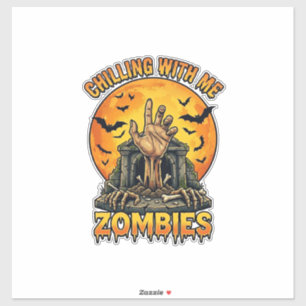 Sticker Tombes de main de zombies glaçants Chauves-souris 