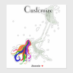 Sticker Tonnerre à tête rouge pivotante Lune