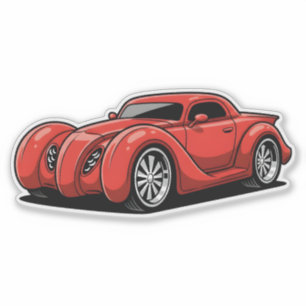 Sticker Toon Hotrod Spirale Rouge Lava