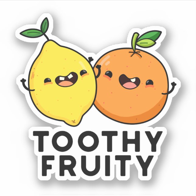 Sticker Toothy Fruity Funny Fruit Pun (Devant)