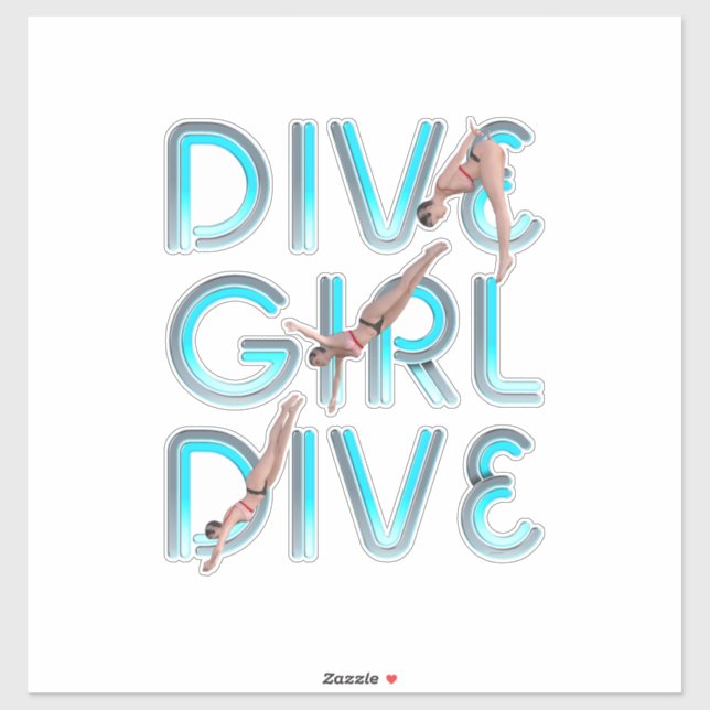 Sticker TOP Dive Girl Dive (Feuille)