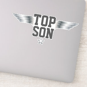 Sticker Top Son Aviator Pilote Ailes Effet Argent