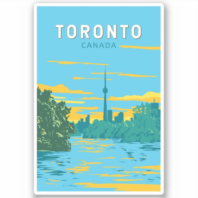 Sticker Toronto Canada Travel Art Vintage (Devant)