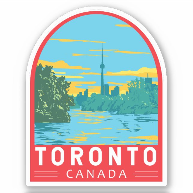 Sticker Toronto Canada Travel Art Vintage (Devant)