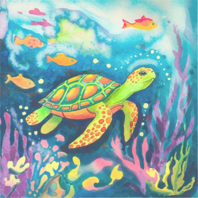 Sticker Tortue à peinture (Recto)