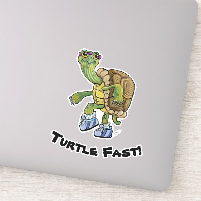 Sticker Tortue à roulement rapide (Détail)