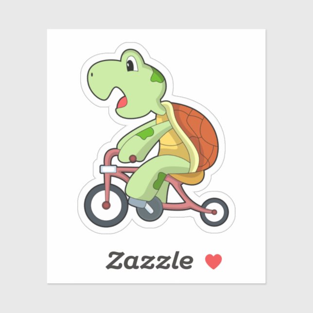 Sticker Tortue à vélo (Feuille)