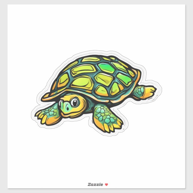 Sticker Tortue Animal Tortue Verte (Feuille)