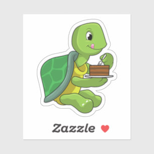 Sticker Tortue au gâteau