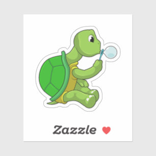 Sticker Tortue avec bulles de savon