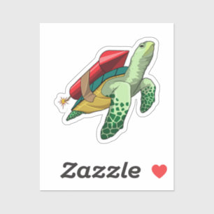 Sticker Tortue avec fusée