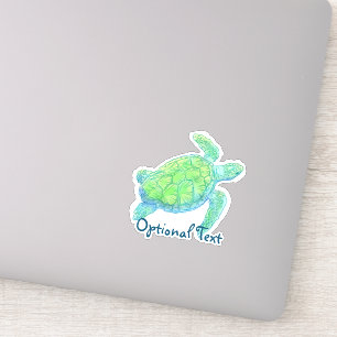 Sticker Tortue bleue et verte