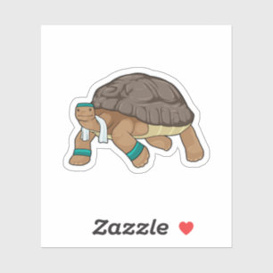 Sticker Tortue comme coureur avec serviette