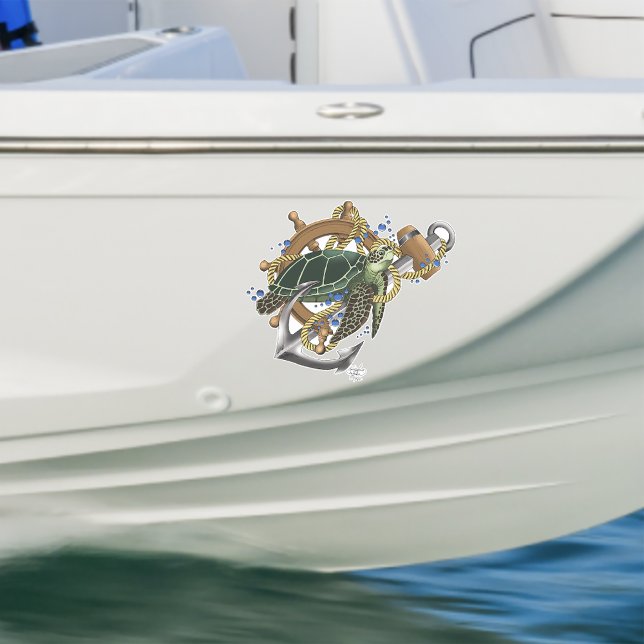 Sticker Tortue de mer bleu vert (Créateur téléchargé)