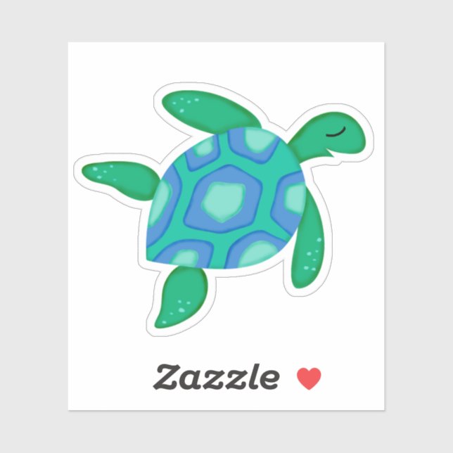 Sticker Tortue de mer verte (Feuille)