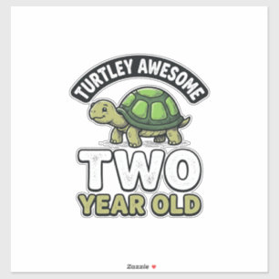 Sticker Tortue Deux Ans Anniversaire Vintage Gravure Shi