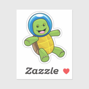 Sticker Tortue en astronaute avec boule de verre