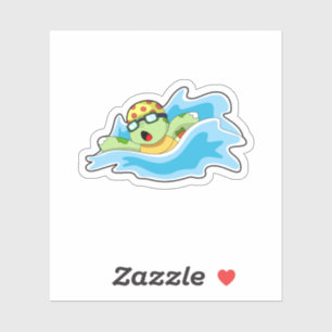 Sticker Tortue en nage dans l'eau