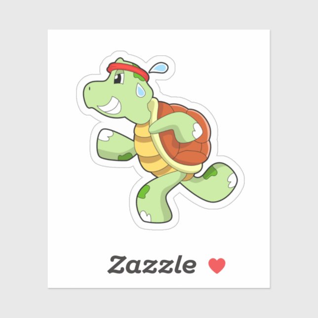 Sticker Tortue en tant que coureur (Feuille)