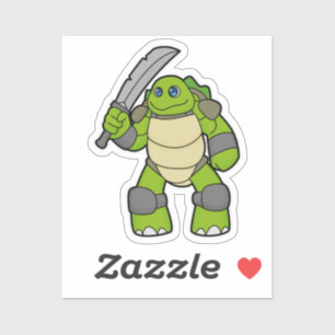 Sticker Tortue guerrière avec épée