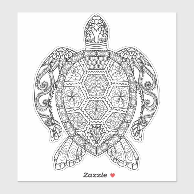 STICKER TORTUE MARINE (Feuille)