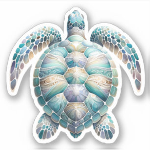 Sticker Tortue Océanique Aquarelle