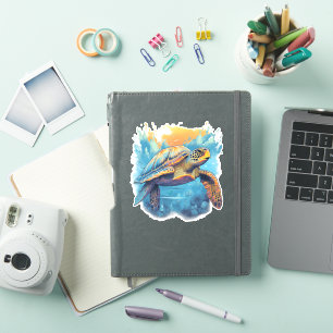Sticker Tortue sous-marine sereine Copie