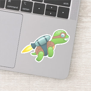 Sticker Tortue volante avec un Jetpack