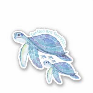 Sticker Tortues bleues de famille de tortue les "sont"