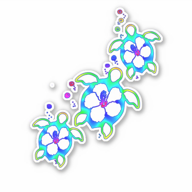 Sticker Tortues hawaïennes Honu (Devant)